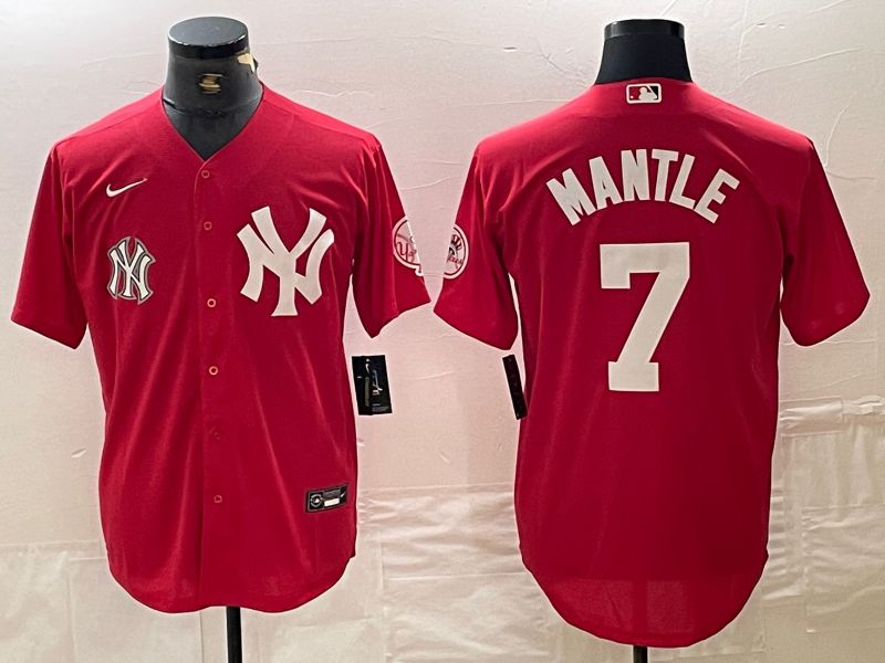 Men New York Yankees #7 Mantle joint name Nike 2024 MLB Jersey style 2->new york yankees->MLB Jersey